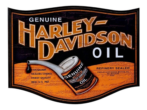 Cartel Vintage De Chapa Harley Davidson Oil. 40 X30 