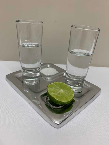 Tequilero Para Sal Limon Y 2 Tequileros Vidrio 2 Juegos