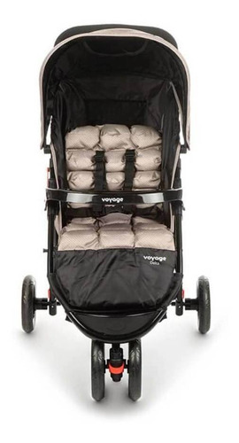 Carrinho de bebê 3 rodas Voyage Delta TS Duo Pro Travel system Delta bege-grid com chassi de cor preto