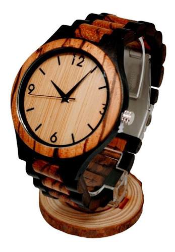 Reloj De Madera Bicolor Regalo Hombre Premium Personalizado