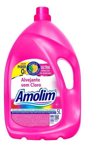 Alvejante Sem Cloro Lava Roupas Branca E Colorida 5l Sujeira