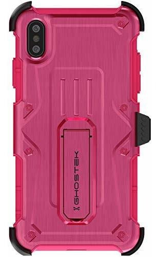 Funda Para iPhone X/xs Con Clip Para Cinturon Y Soporte Rosa