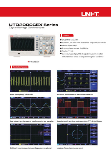 Osciloscopio Digital 200 Mhz, 2ch/analog, Uni-t Utd2202cex+