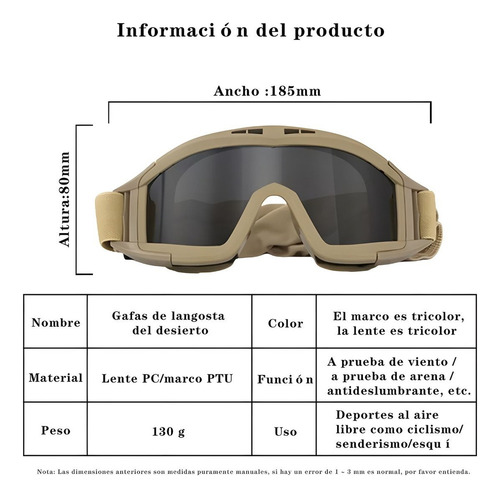 N Gotcha Policia Careta Gafas Goggle Militar Táctico Lentes