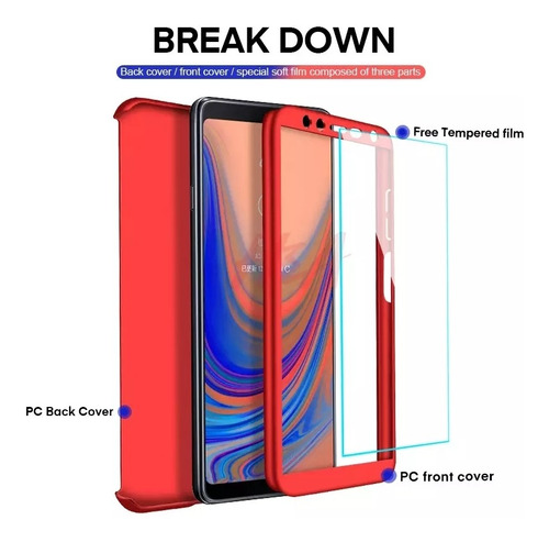 Forro Estuche Protector Lujo 360 Samsung A9 2018 + Vidrio