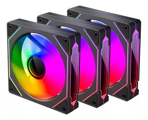 Fan Magnetica Infinity Teucer Jm5 120mm Kit C/ 3 Argb Bco Pt Preto/forward