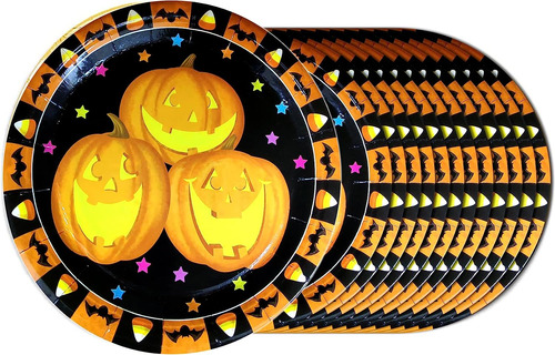 Ginfonr 20 Piezas Decoración De Halloween Plato De Papel Par