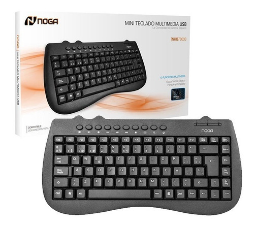 Mini Teclado Ergonómico Multimedia Noga Usb Español 78033