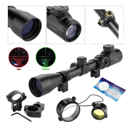 Mira Telescópica Mil Dot 3-9x40 Ir Retículo Iluminado Sniper