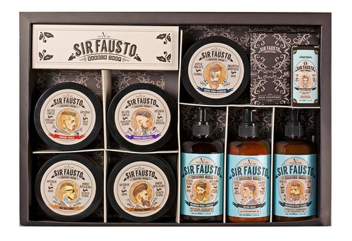 Kit Lujo Barber Sir Fausto Ceras Shampoo After Shave Oleo