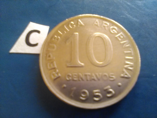 Monedas Argentinas De 10 Centavos Del Año De 1953