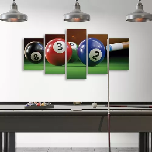 Quadro Decorativo Sinuca Snooker Bilhar Bar Salas De Jogos 8 Ball