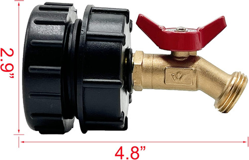Adaptador De Agua Ibc 275-330gal Npt 2 Grifo De Válvula De