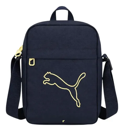 Bolsa Transversal Puma Plus Portable Unissex Azul Escura Lisa Níquel