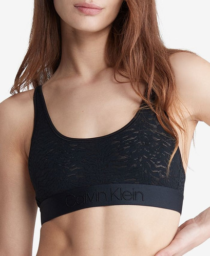 Bralette Encaje Calvin Klein, Negro Y Beige