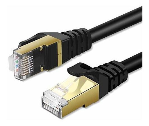 Cable Ethernet Cat 7 1.5ft 10 Gbps 600mhz Negro