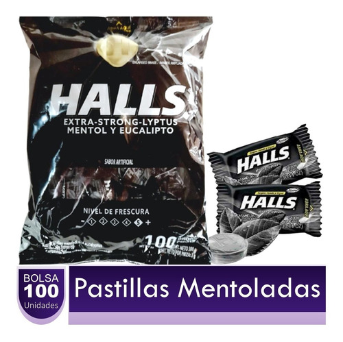 Caramelos Duros Halls Bolsa X100 Piezas.