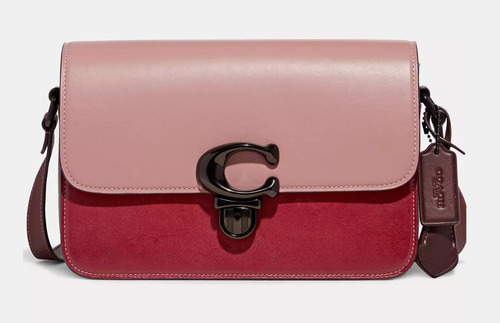 Bolsa Coach Studio Shoulder Bag In Colorblock Pewter/pink