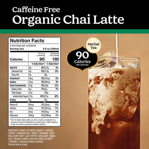 Yogi Tea, Chai Latte Orgánico, Concentrado De Té Rooibos