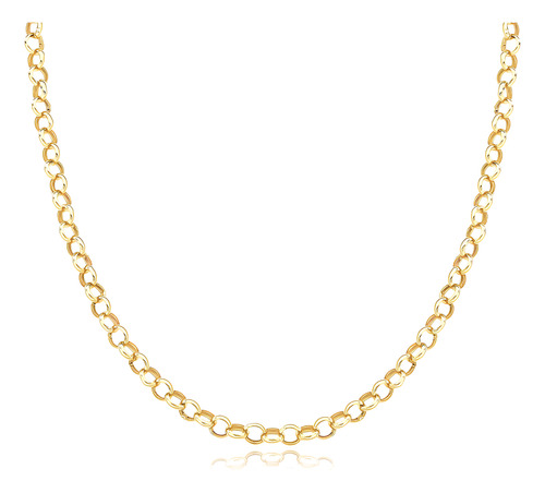 Gargantilha Portuguesa De 3.9mm Em Ouro 18k Com 70cm 70,0 Cm