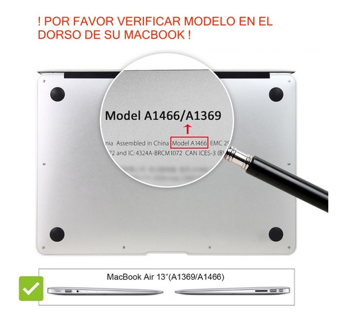 Carcasa Macbook Air A1466 A1369 13 13.3 Teclado Silicona