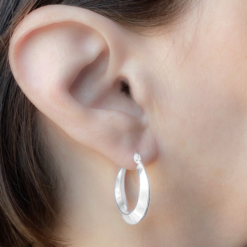 Aros Argollas Plata 925 Inflada Grandes Redondas (arg20053)