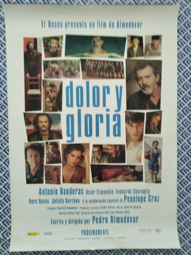 Afiche Cine Dolor Y Gloria Almodovar Inconseguible Original (Usado)