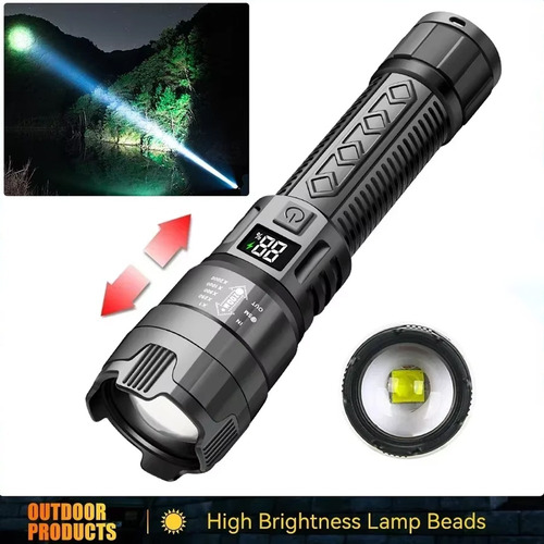 Lanterna Led De Alta Potência 2000lm, Bateria Embutida, Zoom