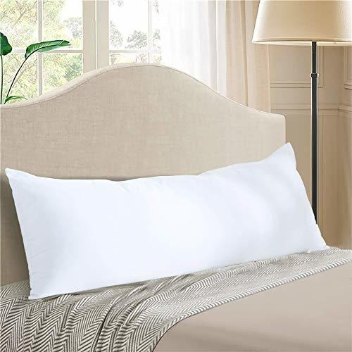 Almohada Larga De Microfibra Suave Color Blanco