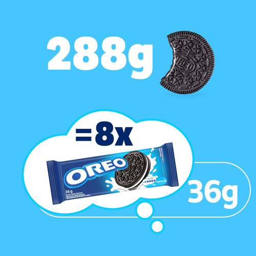 Imagem 5 de 5 de Biscoito Recheado Tradicional Oreo 288g Pack C/8 Un