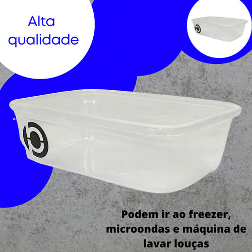 Kit 20 Vasilhas Organizador Com Tampa Plastbon Potes 200ml Cor Transparente 1463