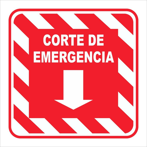 Cartel Corte De Emergencia 15x15 Cm