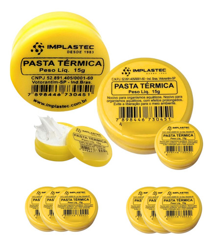 Kit 10 Pasta Térmica 15g Implastec Processador Cpu