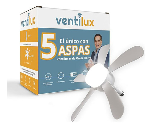 Kit 2 Lamparas Ventilador Ventilux Con Control Remoto