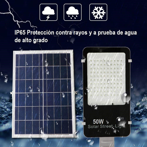 Luminaria Pastoral Solar Led 50w Con Panel Y Control Remoto