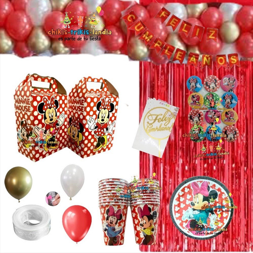 Minnie Mouse Kit De 20 Niños Fiesta Infantil Decoración Cump