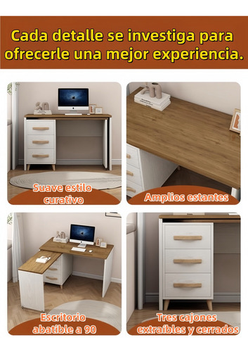 Escritorio Reversible Forma De L Con 3 Cajones