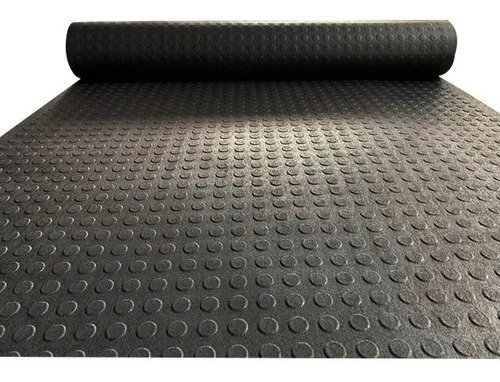 Piso Emborrachado Moeda Preto 3mm X Larg 2m X Comp 1m