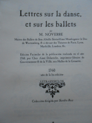 Imagen 2 de 8 de Lettres Sur La Danse Les Ballets Facsimil 1760