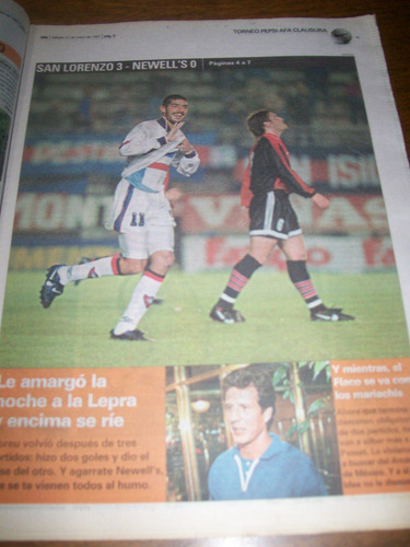 Diario Ole 31/5/1997- San Lorenzo 3 Newell S 0 / Simeone