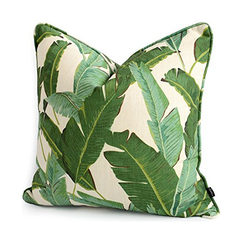 Funda Tropical Almohada Únicamente, Hoja De Plátano V...