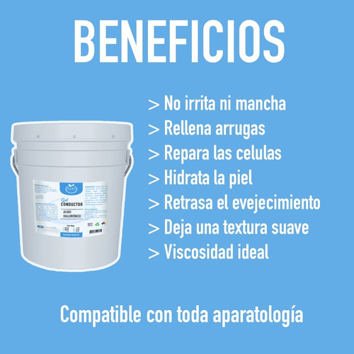  2 Pzs Gel Conductor 1lt Colágeno Y 1lt Ácido Hialurónico