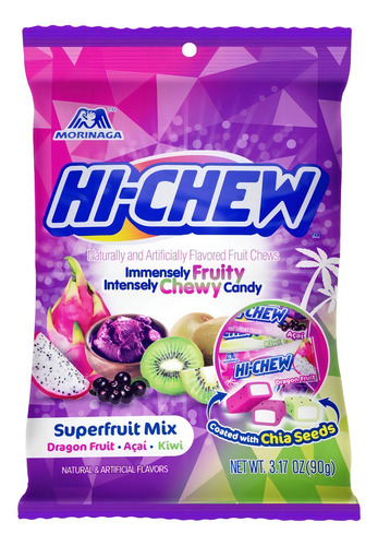 Dulce Coreano Hi-chew Sabor Pitahaya, Azaí Y Kiwi 90g