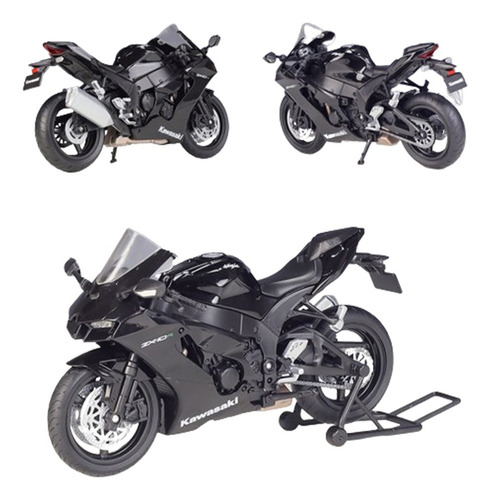 2021 Kawasaki Ninja Zx-10r Negro Miniatura Metal Moto 1/12