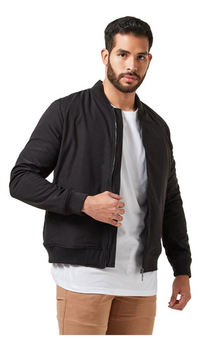 Chaqueta Bomber Los Caballeros Negra