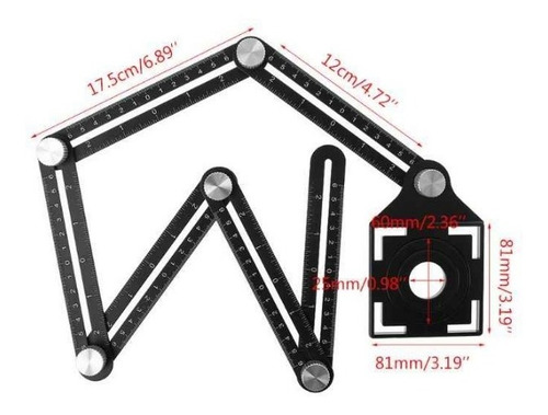 Imagem 3 de 6 de Régua Multi Ângulos Para Cortar Piso Profissional 6 Dobras