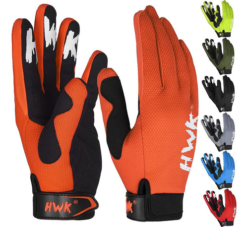 Guantes Hwk Color Naranja Talla M Moto