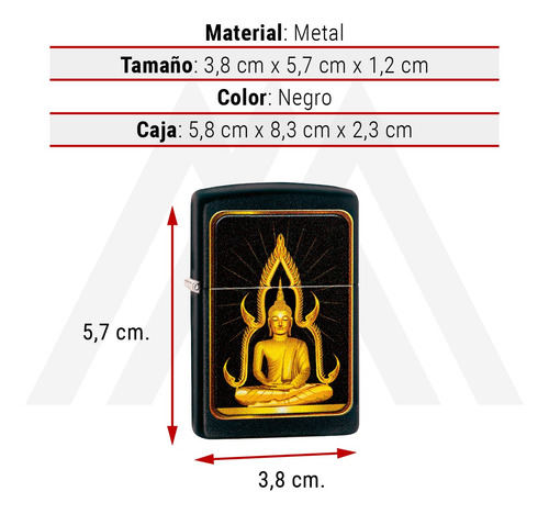 Imagen 7 de 10 de Encendedor Zippo Lighter Buddha Matte Impreso