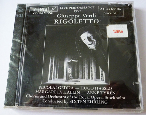 Cd Verdi Rigoletto Gedda S. Ehrling 2 Cds Bis (nu)