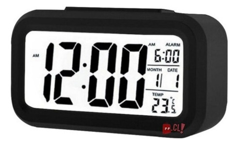Reloj Despertador Pantalla Lcd Fecha Y Calendario Negro - Ps